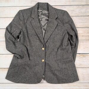 Vintage Stephen Douglas Wool Blazer Women's Gray 14 - 16 old money preppy chic
